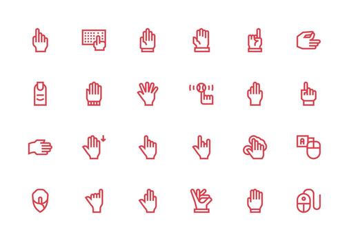 hacer clic diseño íconos presentando 24 en grueso línea línea estilo agudo íconos para presentaciones vector