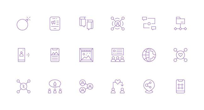 Sharing Icon Collection with 18 Minimal Line Designs Essential Icons for Rapid UI Building vector