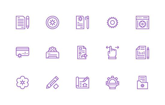 15 Icons for Modify in Regular Line Format Basic Icon Series vector