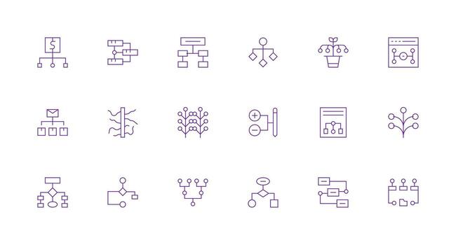 18 mínimo línea íconos para derivación gráficos escalable íconos para multiplataforma interfaces vector