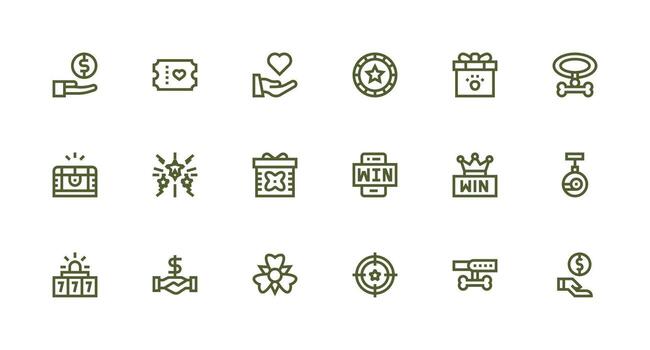 Strong Stroke Line Icons from Reward Set with 18 Vectors Display Icon Pack