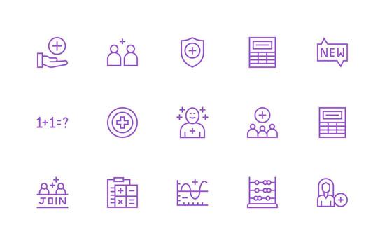 adición diseño íconos presentando 15 en regular línea estilo digital producto íconos para rápido entrega vector