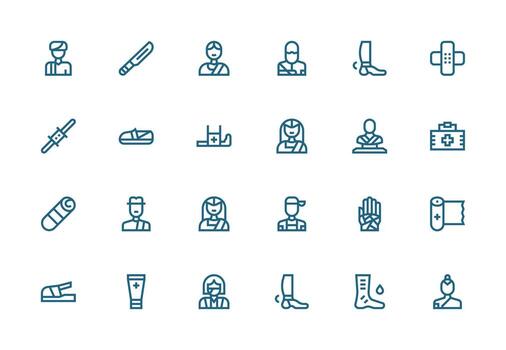 24 Icons for Bandage in Thick Line Line Format UI and UX Focused Icon Collection vector