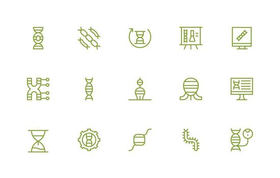 adn diseño íconos presentando 15 en regular línea estilo rápido acceso íconos para ui desarrollo vector