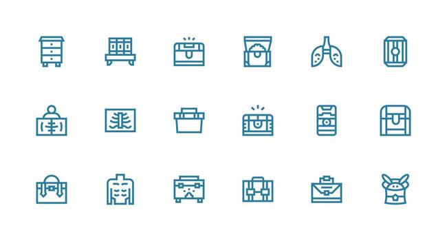 18 fuerte carrera línea íconos para cofre gráficos bien estructurado íconos para creativo utilizar vector