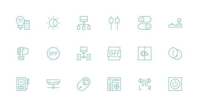 Switch Icon Collection with 18 Minimal Line Designs Icon Set for Web vector