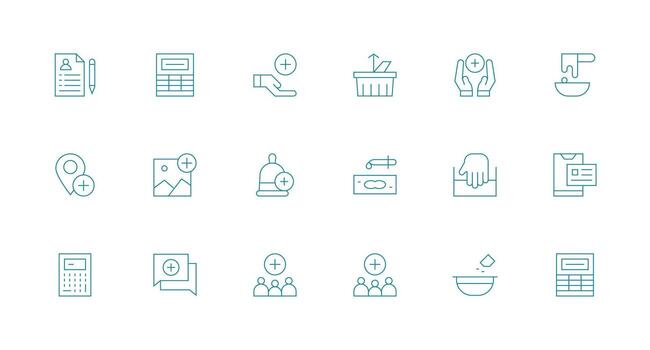Add featuring 18 Icons in Minimal Line Design Icon Collection Set vector