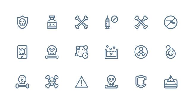 fuerte carrera línea íconos desde inseguro conjunto con 18 vectores aplicación icono paquete