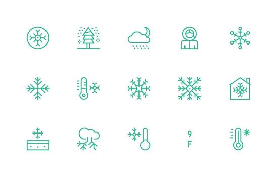 regular línea estilo escarcha íconos con 15 vectores completamente editable icono conjunto para web