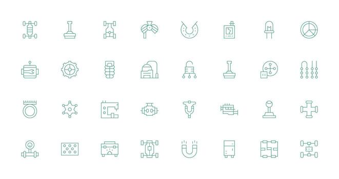 32 Delgado línea vectores para componente tema completar icono haz para web diseño
