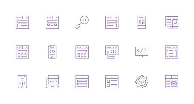 Minimal Line Style Css Icons with 18 Vectors High-Quality Icon Pack