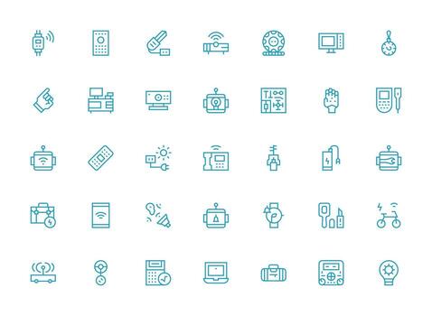 35 Regular Clean Line Style Icons from Gadget Collection Neatly Designed Icons for Web Platforms vector