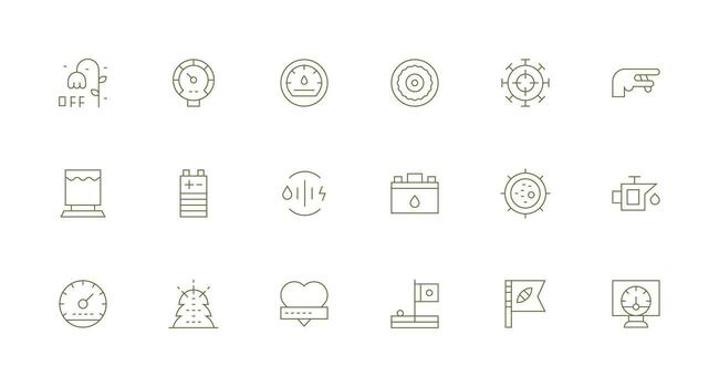 18 Minimal Line Icons for Indicator Graphics Icon Set for Web vector