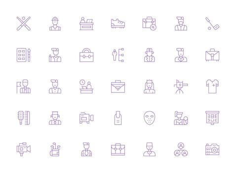 Professional Icon Set with 35 Light Line Graphics Core Icon Collection for Daily Tasks vector
