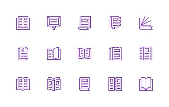 15 Regular Line Icons for Pages Graphics Icon Set for Apps vector