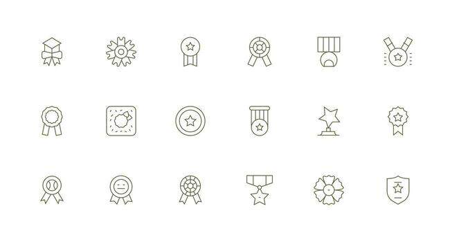 18 Minimal Line Style Icons from Distinction Collection Detailed Icon Collection for Design Systems vector