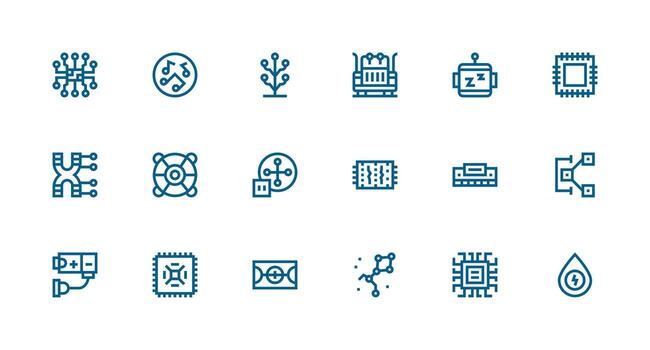 fuerte carrera línea estilo circuito íconos con 18 vectores de múltiples fines icono paquete para plantillas