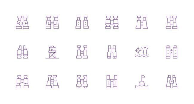 18 Icons for Spotting in Minimal Line Format Basic Icon Series vector