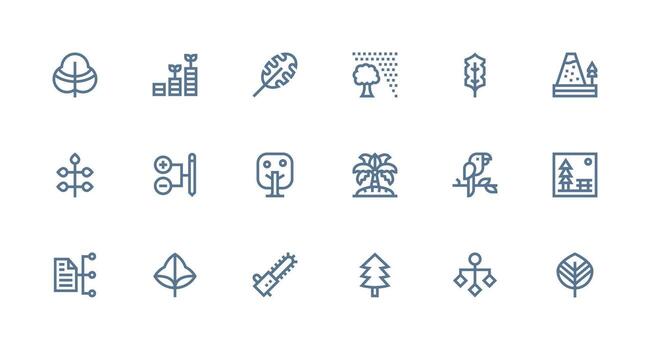 Strong Stroke Line Icons from Tree Set with 18 Vectors Flexible Icon System for Web Interfaces