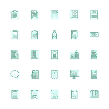 Instructions Icon Collection with 25 Medium Stroke Outline Designs User Interface Icons for Digital Products vector