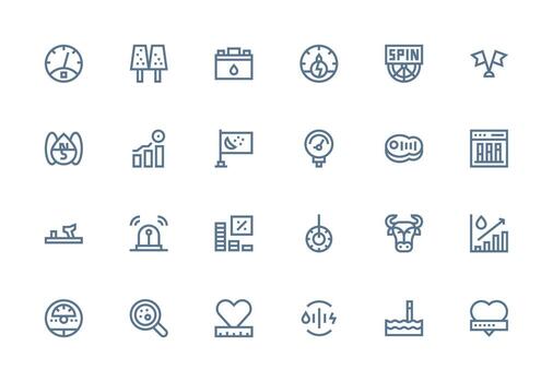 Indicator Icon Set with 24 Thick Line Line Graphics Web and App Icon Pack Collection vector