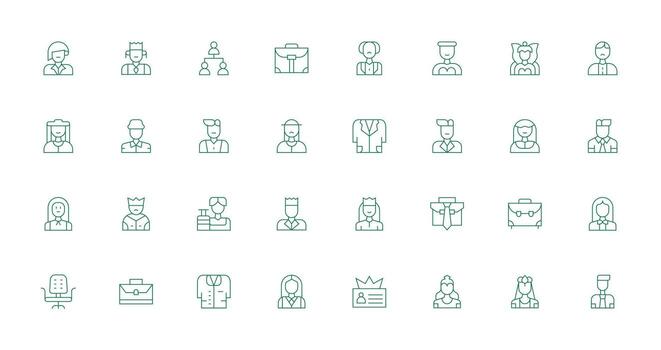 Executive Design Icons featuring 32 in Thin Line Style Clean Icon Collection for Web Use vector