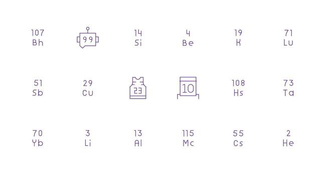 Number Icon Set with 18 Minimal Line Graphics Organized Glyph Icons for Fast Design vector
