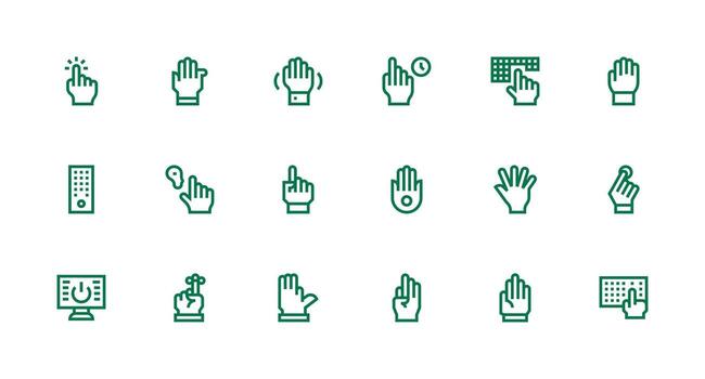 Activate including 18 Strong Stroke Line Illustrations Quick Access Icons for UI Development vector