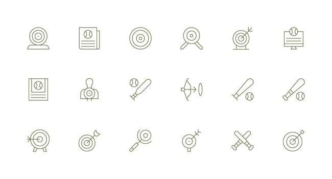 18 Minimal Line Designs for Hitting Icons Flexible Icon System for Web Interfaces vector