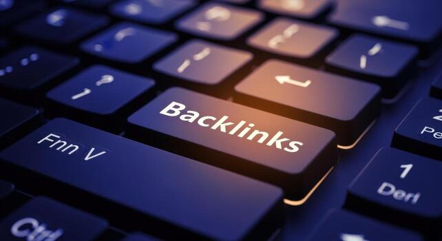backlinks teclado llave muestra seo estrategia para sitio web clasificación y tráfico Generacion concepto foto