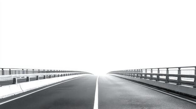 Empty Asphalt Road Leading Into White Space, Suggesting a Journey, Future, or Open Possibilities photo