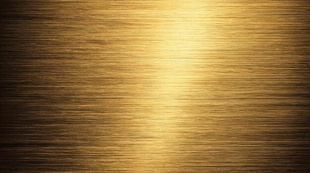 Brushed Gold Metal Texture Background with Horizontal Lines and Highlight for Graphic Design photo