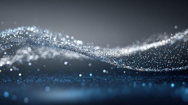 Abstract Particle Wave Background with Glittering Silver Dust, Perfect for Technology and Luxury Concepts photo