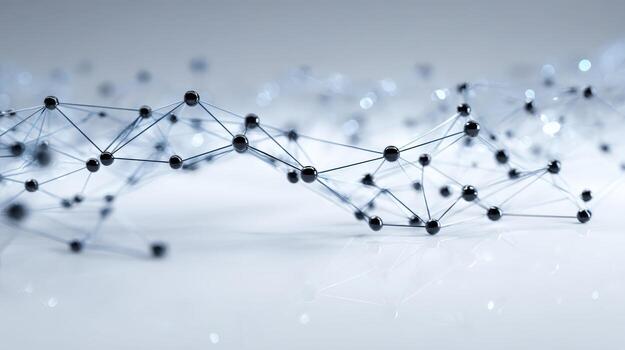 Abstract Network Connecting Dots Modern Technology and Global Communication Infrastructure Visualization on White Background photo