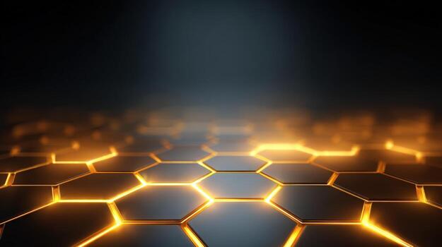 Abstract Hexagonal Background with Glowing Edges Futuristic Technology Design for Presentations and Digital Solutions photo