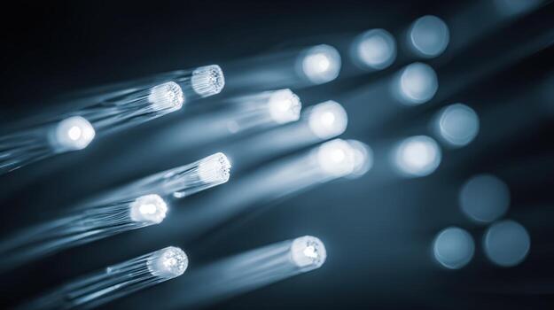 Fiber Optic Cables Illuminating Data Transmission Modern Technology for High-Speed Internet Connectivity and Communication photo