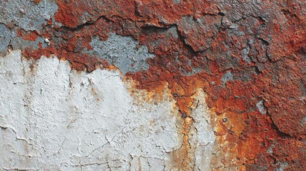 Rust Texture with Cracked Paint Industrial Grunge Background for Creative Projects and Design Mockups photo