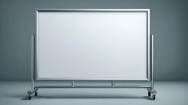 Mobile Presentation Board with Wheels, Ready for Content, Ideal for Presentations, Meetings, and Visual Communication photo