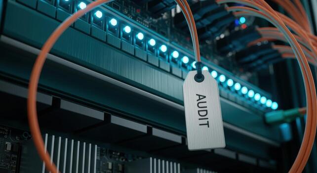 Data Server Audit A Close-Up View of Network Infrastructure Security and Compliance Verification photo