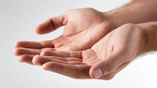 Open Hands Offering Support, Asking for Help, Receiving, or Giving Isolated on White Background photo