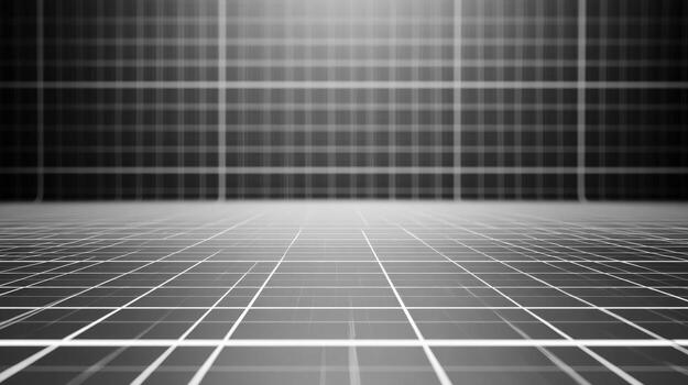 Abstract monochrome grid background for science, technology, or architectural renderings with perspective photo