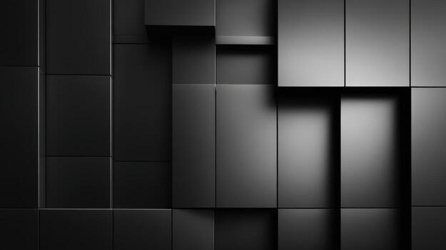 Abstract Black Cubes Background Modern 3D Geometric Design for Technology, Architecture and Contemporary Art photo