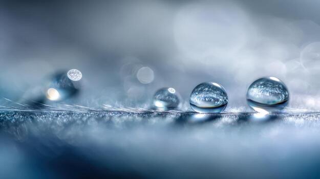 Abstract Macro Shot of Water Droplets Reflecting Light on a Textured Surface with Blurred Background photo