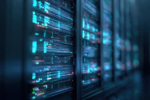 datos centrar servidores digital información almacenamiento, nube informática, y red infraestructura para global comunicación foto