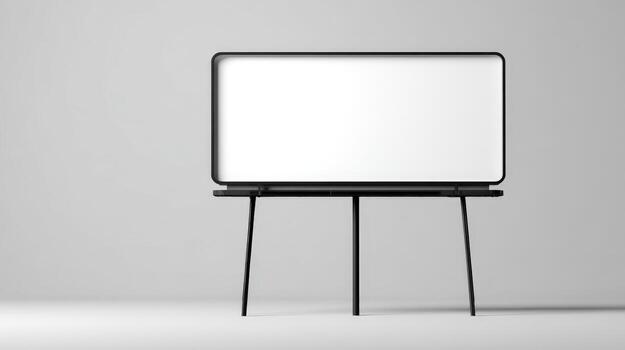 blanco cartelera Bosquejo monitor en estar en estudio, Listo para personalizado publicidad, gráfico diseño foto