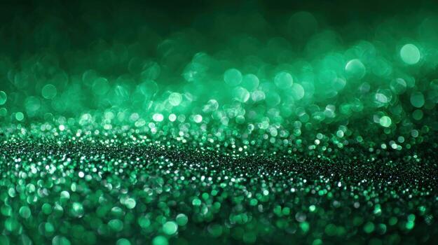 Esmeralda verde Brillantina brillar antecedentes festivo resumen diseño con bokeh luces para Navidad y celebraciones foto