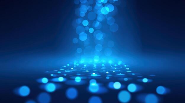 Abstract Blue Bokeh Lights Background with Modern Geometric Design for Business Technology photo