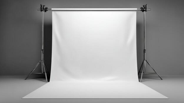 Studio Setup with White Backdrop for Photography and Videography Clean, Professional Background for Creative Projects photo