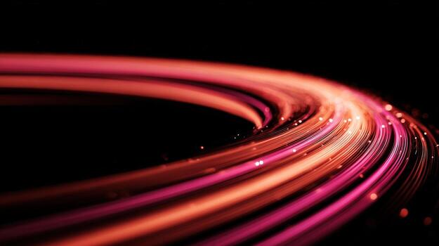 Abstract Light Trails on Black Background Dynamic Flow and Modern Technology Concept photo
