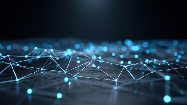 Abstract Network Connection with Glowing Nodes, Data Transmission, Digital Communication, and Technology Concept photo